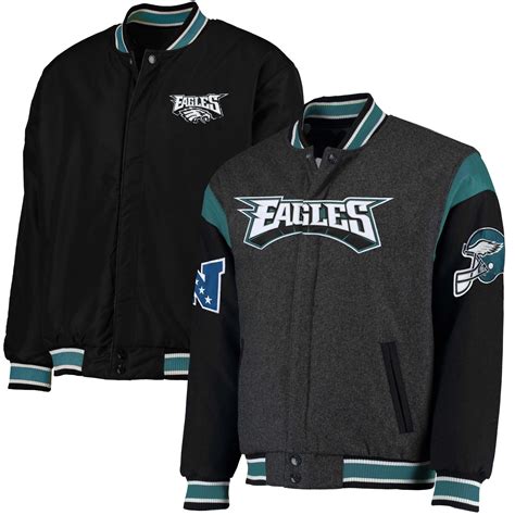 philadelphia eagles jacket youth|philadelphia eagles reversible wool jacket.